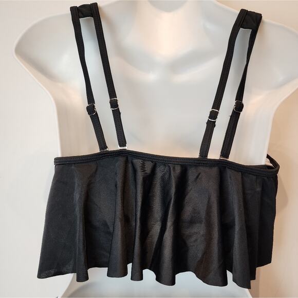 New Two Piece Swimsuit Black & White Striped Tankini 127 Slimming High Waist L - Picture 5 of 10